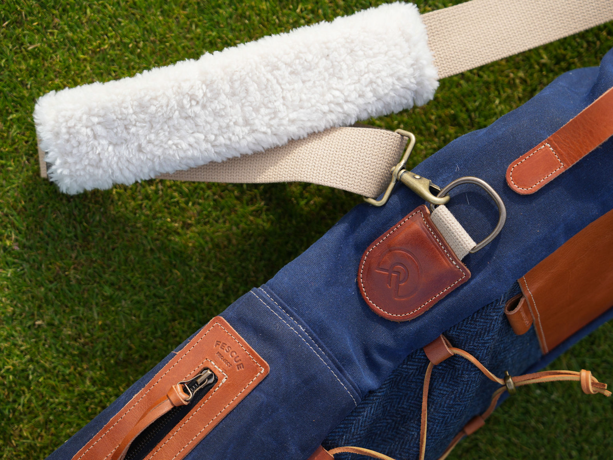 Navy Harris Tweed Sunday Bag