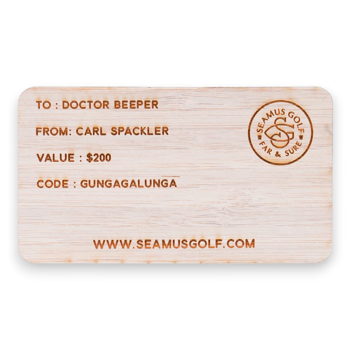Seamus Golf Gift Card (Physical)